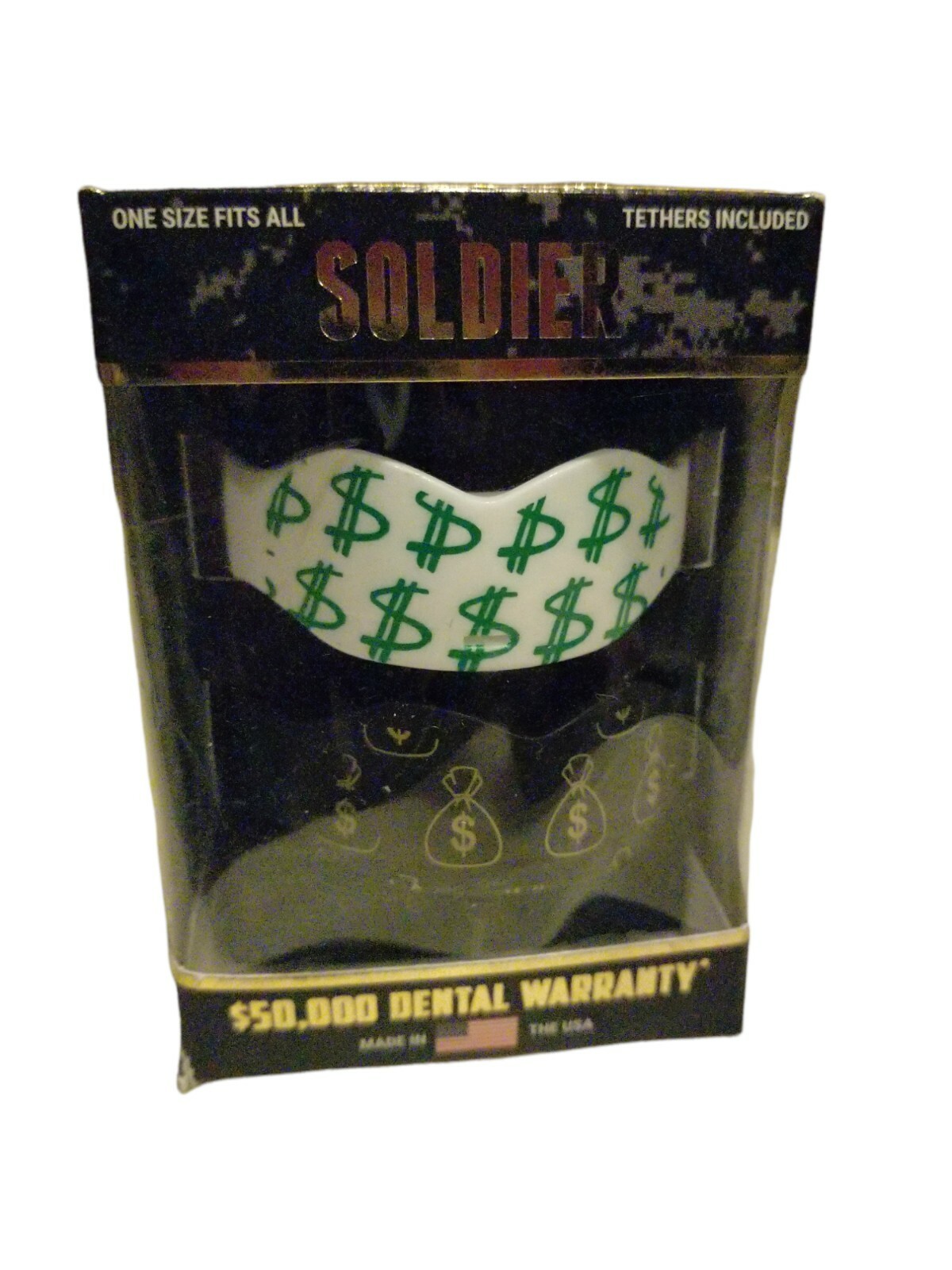 2 Pack Soldier Sports Custom All Sports Mouth Guard Money Black/White Adult New