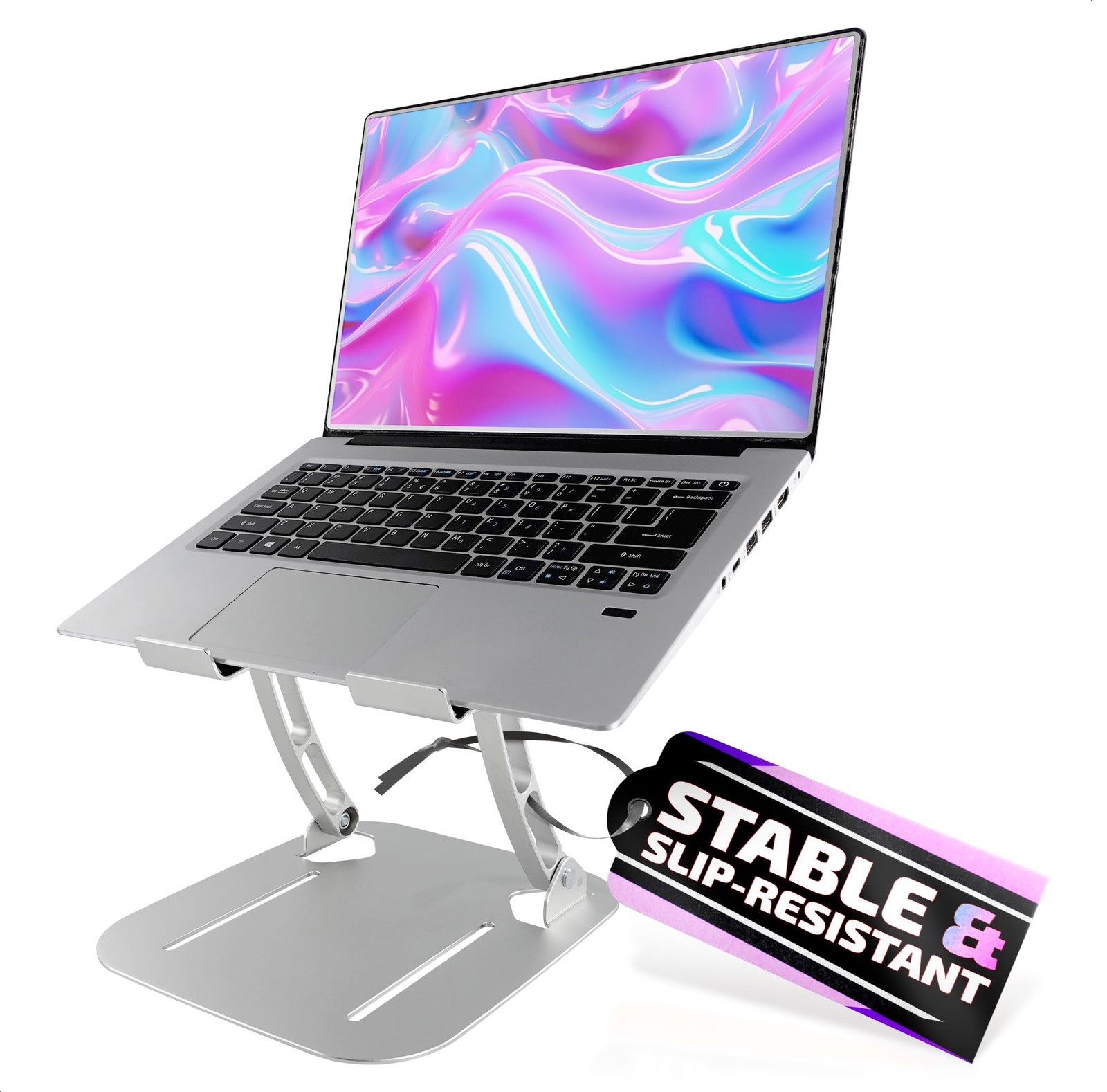 Laptop Stand Height Angle Adjustable Computer Desk Holder Vented Riser
