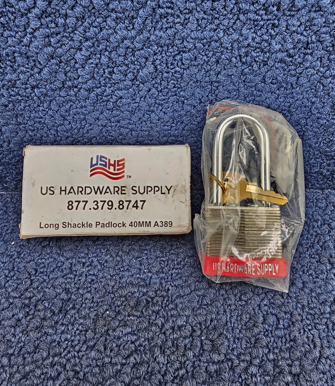 US Hardware Supply A-389 40mm Long Shackle Padlock, Weather & Rust Resistant