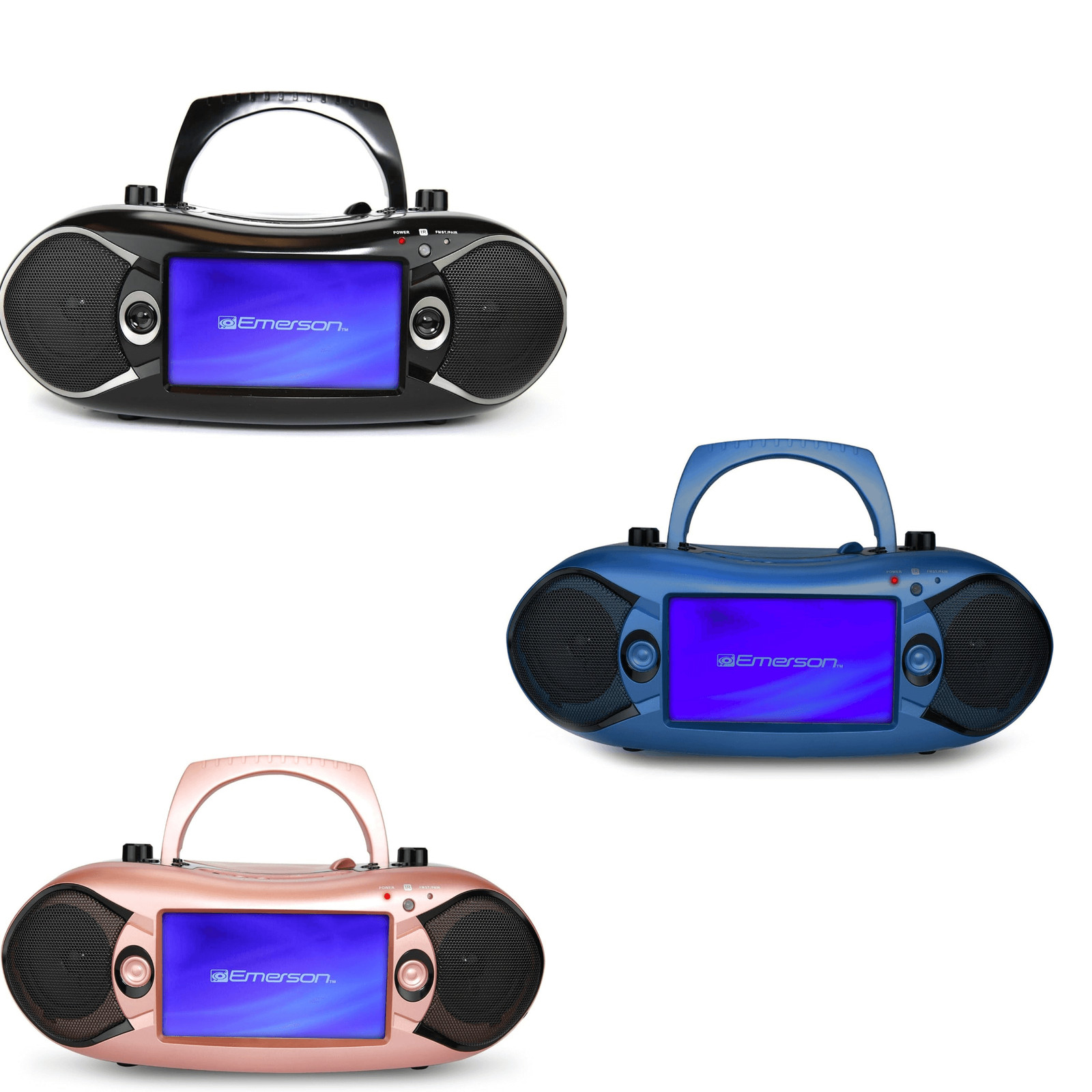 Emerson 7" Bluetooth DVD Portable Boombox with AM/FM Radio & Stereo Speakers