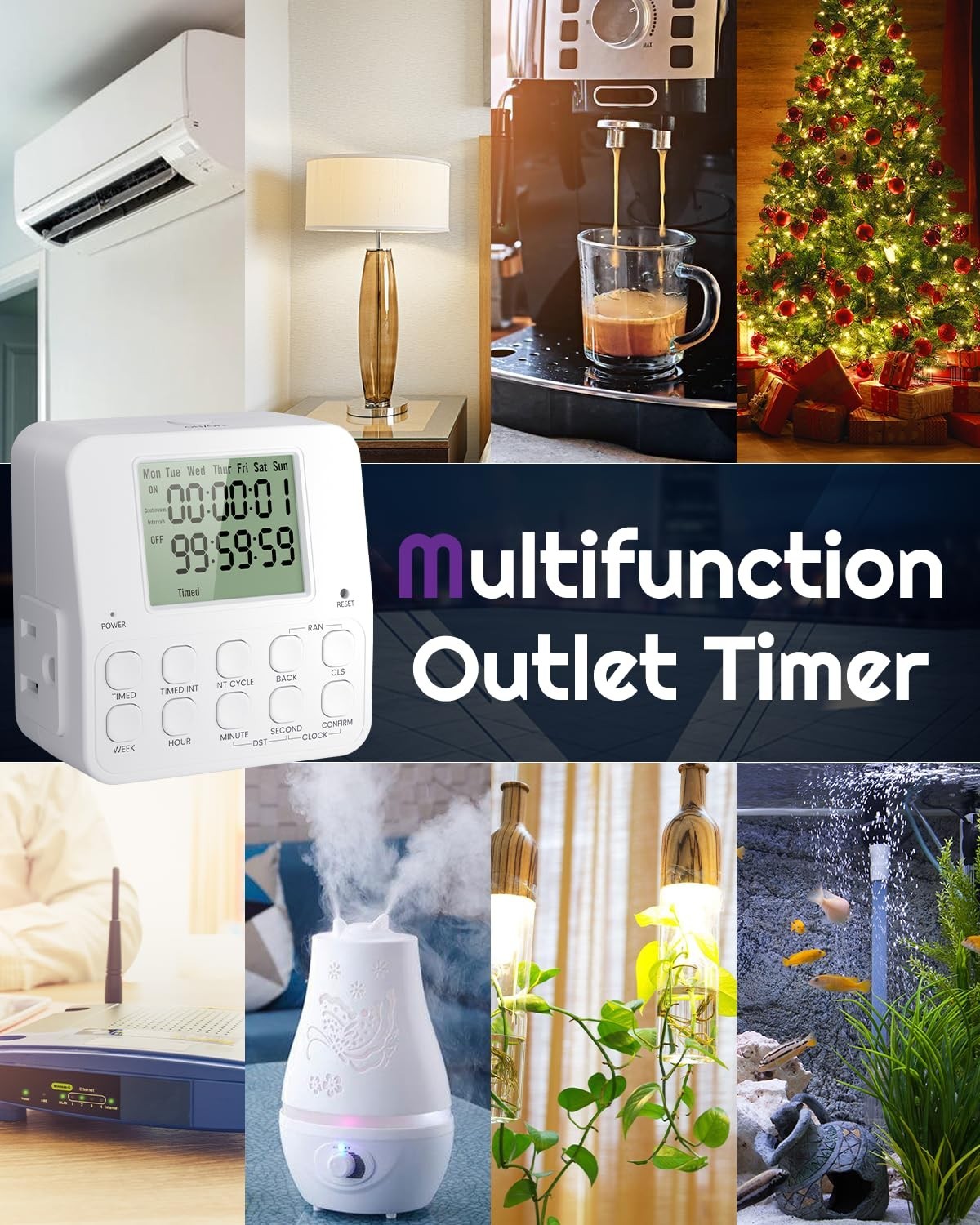 Digital Timer Outlet, Infinite Interval Repeat Cycle 1 Pack, White
