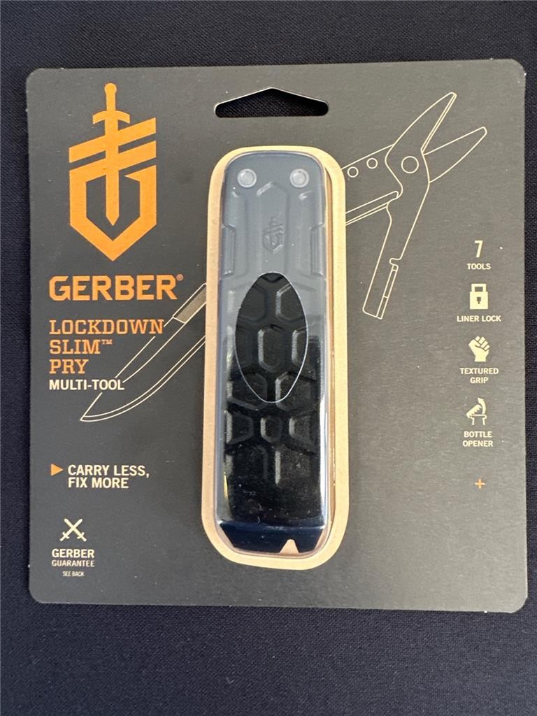 = Gerber Lockdown Slim Pry Multi-Tool Stainless Steel Black Coating 31-003822