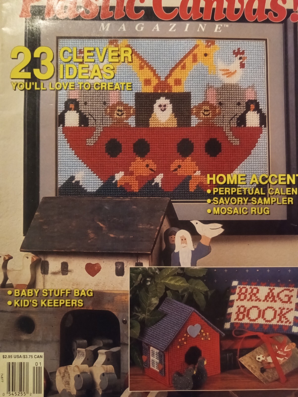 Plastic Canvas Patterns Magazine Tisue Box Bag House Calander