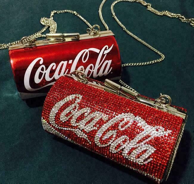 Cute Rhinestone Cola Bottle Shape Clutch Bags Womens Party Purse Chain Handbag F
