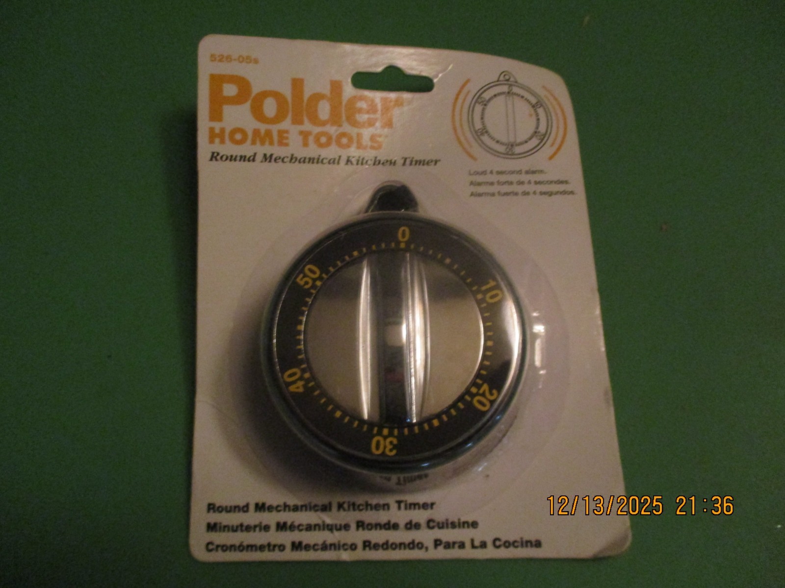 Polder HOME TOOLS ROUND NEW Mechanical Kitchen Timer (CHINA)