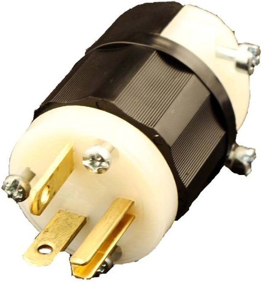 Leviton Industrial Grade Plug, 20A, NEMA 5-20P - Black/White (125V)