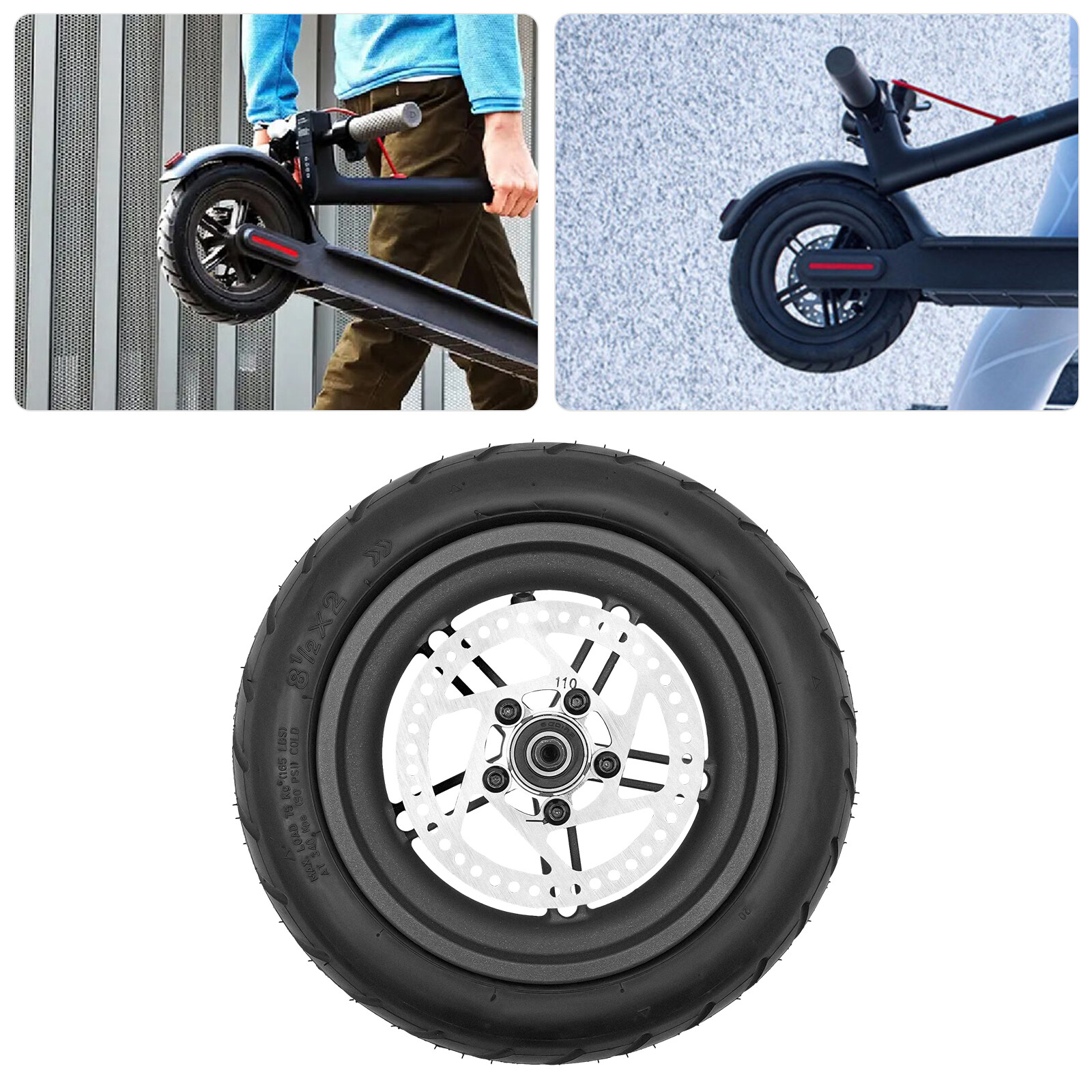 Electric Scooter Rear Tire W/ Wheel Hub Disc Brake Set For Xiaomi M365 NEW