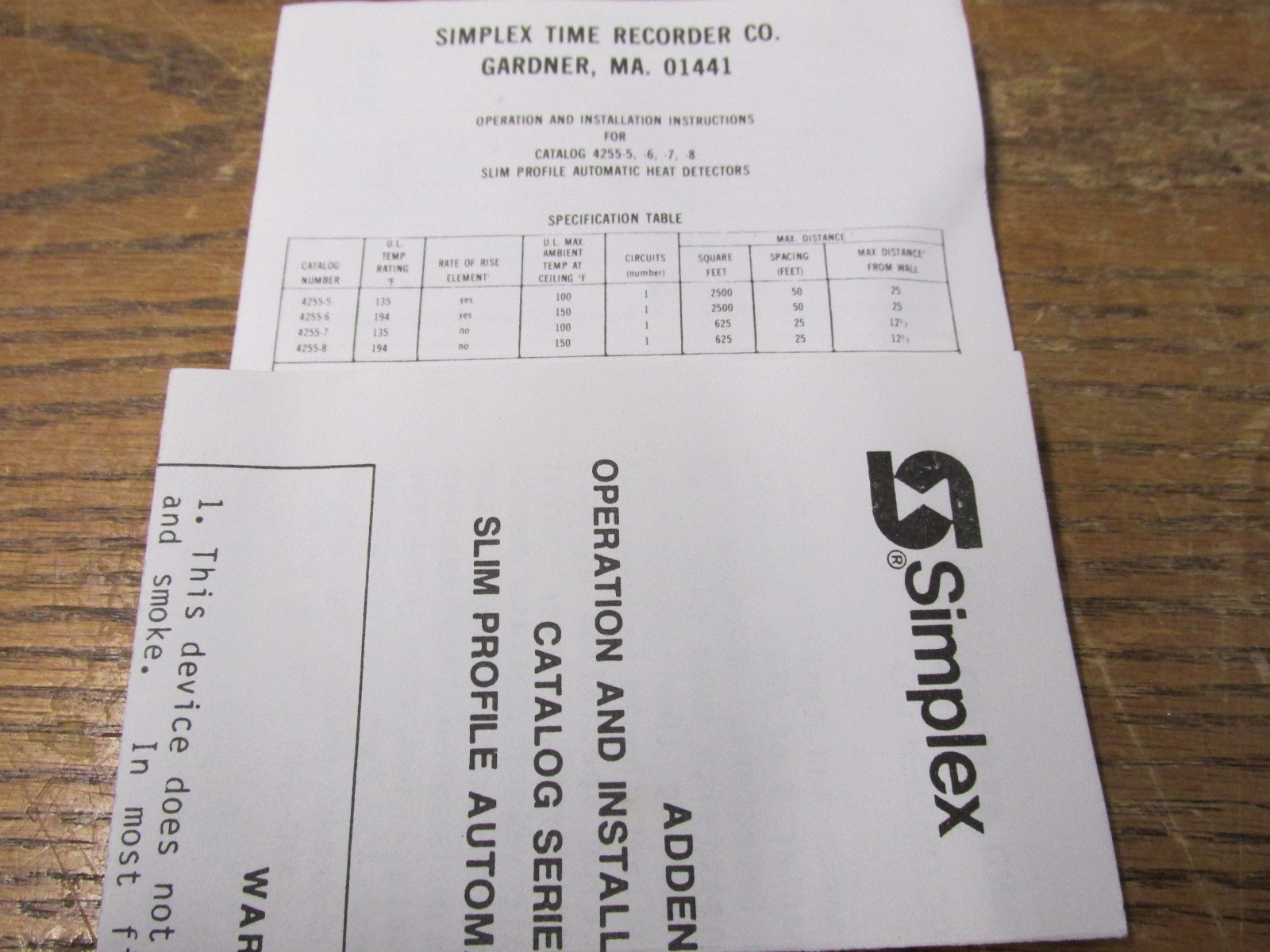 NEW NOS Simplex 477-079 Fire Detector Type 4255-5