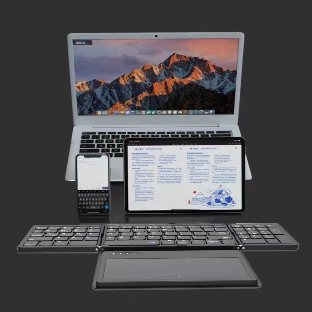 Rechargeable Wireless Keyboard Touchpad Ultrathin Portable Mini Mute Foldable