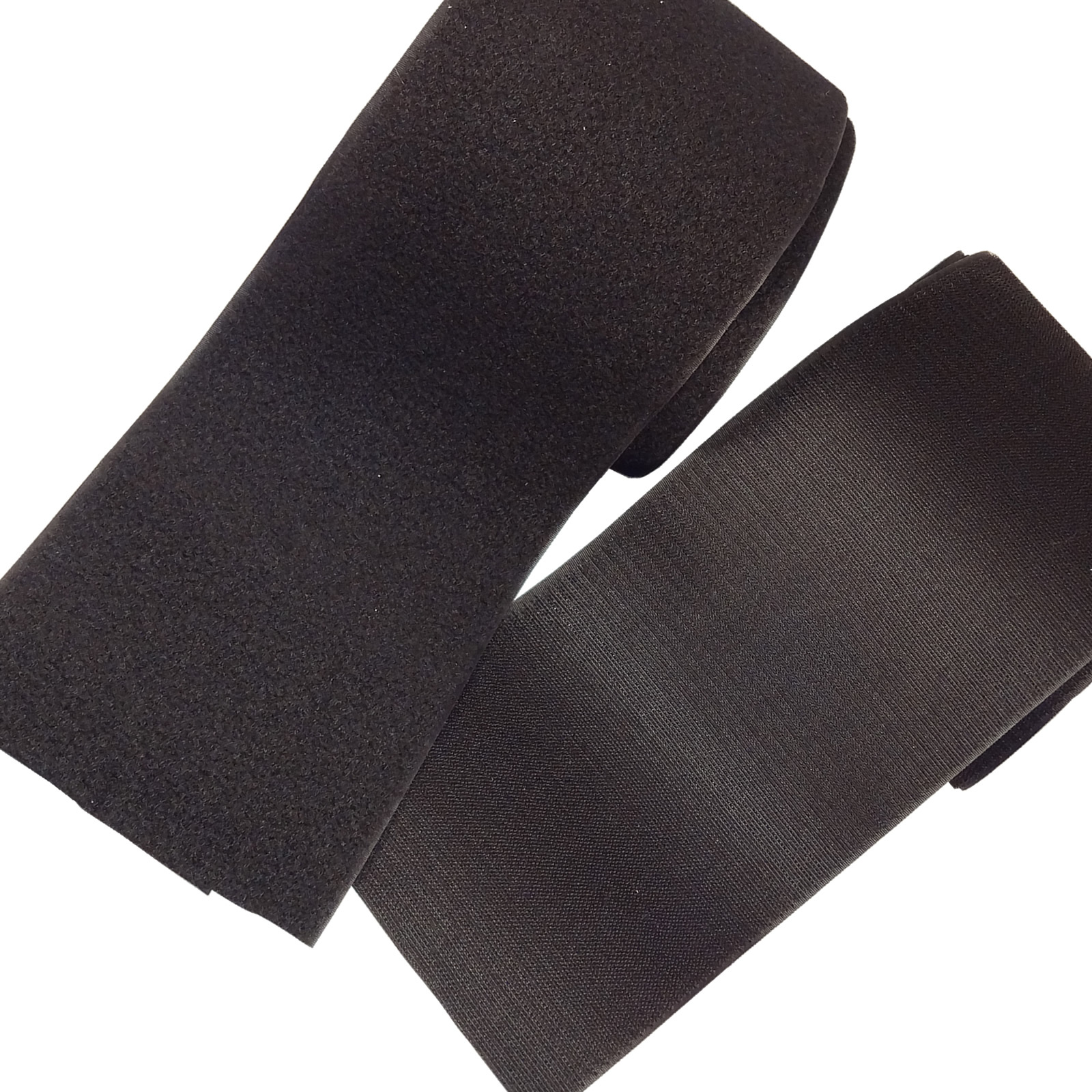4" Inch Wide x 2 FEET (FT) BLACK Sew on Hook & Loop Fastener Tape Set ~ FREESH