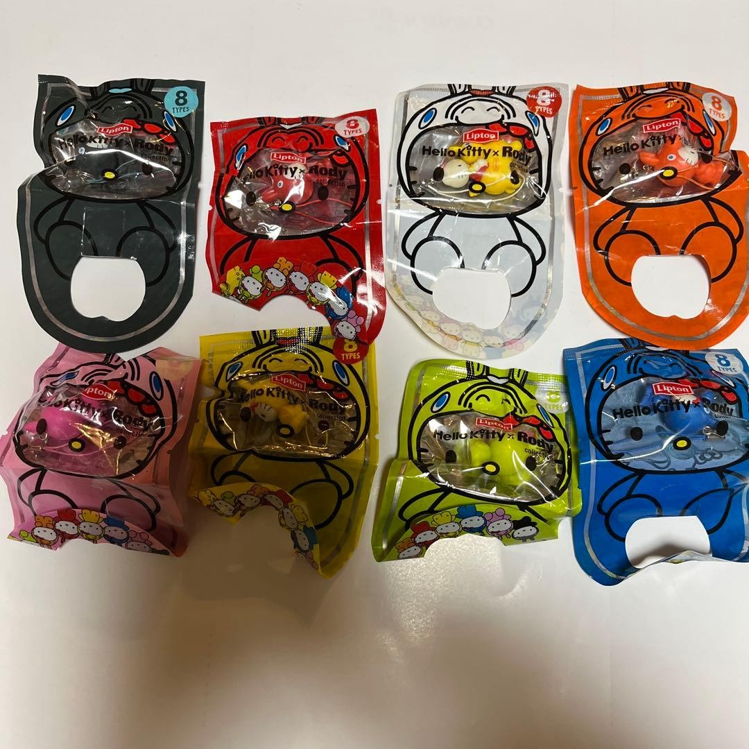 Hello Kitty Rody Collab Strap Set 8 Pcs Pink Yellow Orange Used