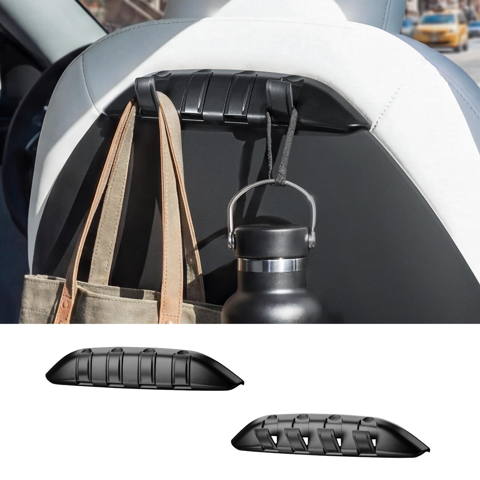Motrobe 2PCS Car Seat Hooks for Tesla Model Y 2020-2026 3 Black