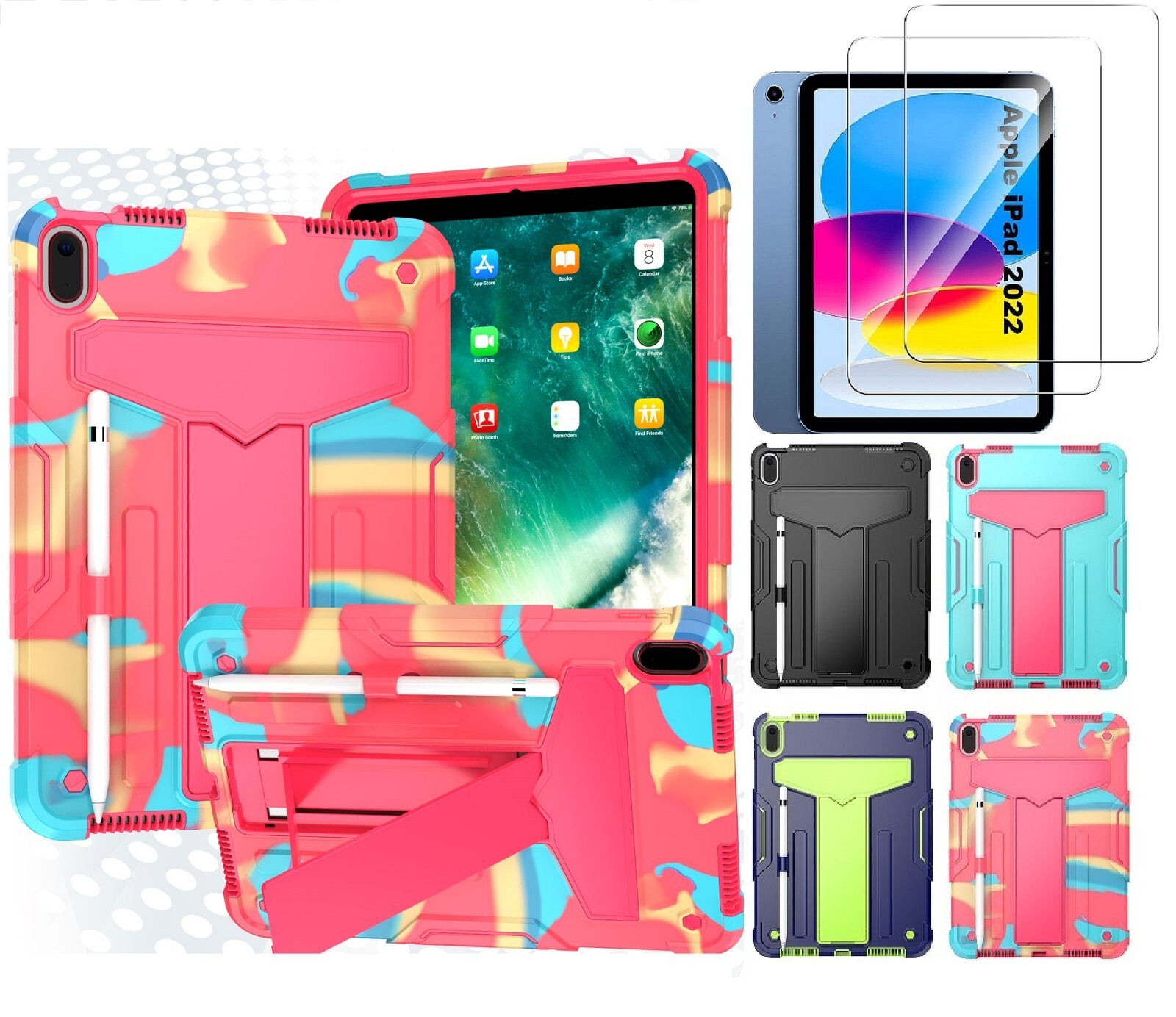 iPad 10th Gen Case Heavy Duty Shockproof Stand / Screen Protector for iPad A16