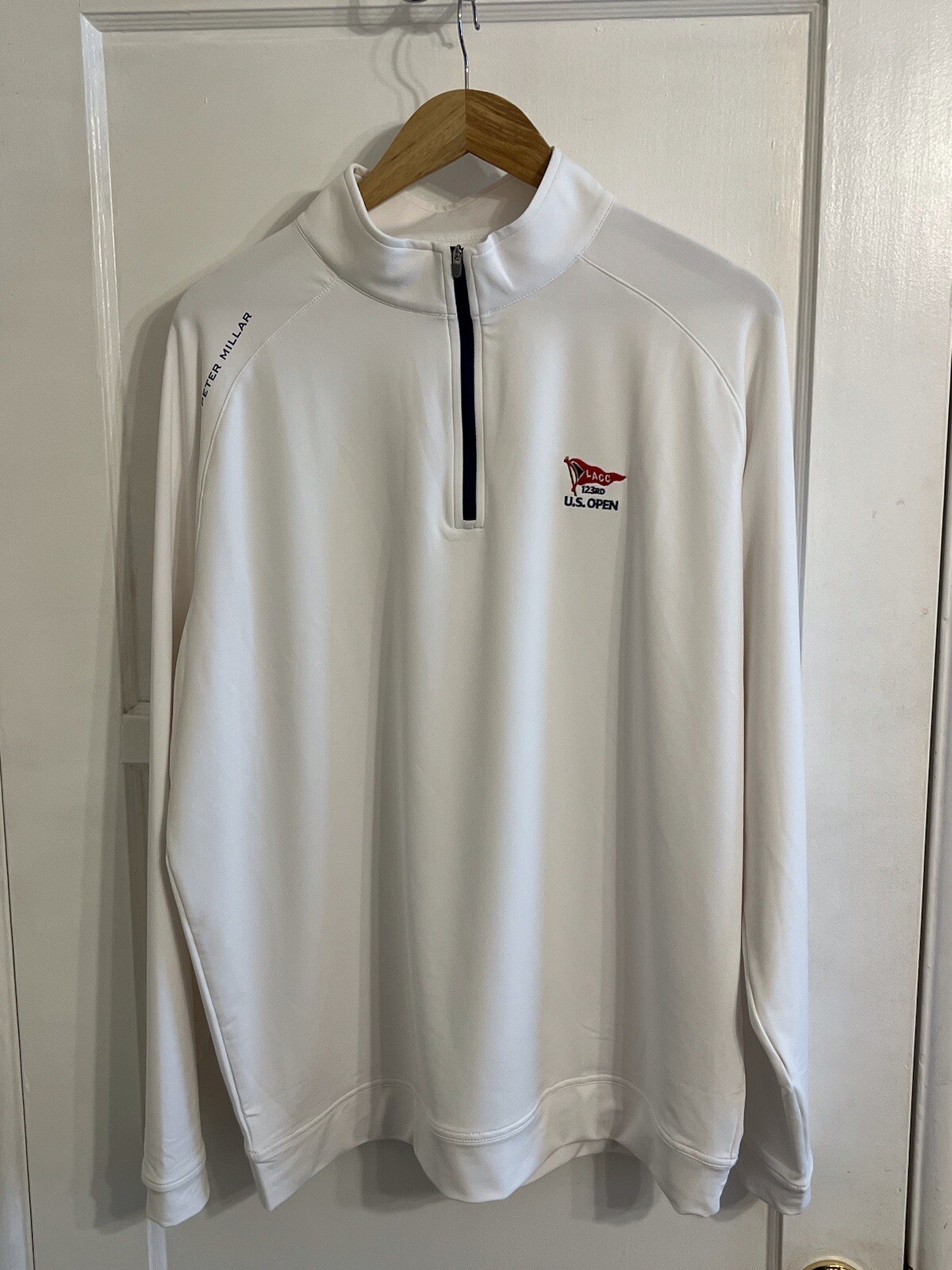 2023 U.S. OPEN LACC PETER MILLAR WHITE GOLF PULLOVER SIZE XL NEW
