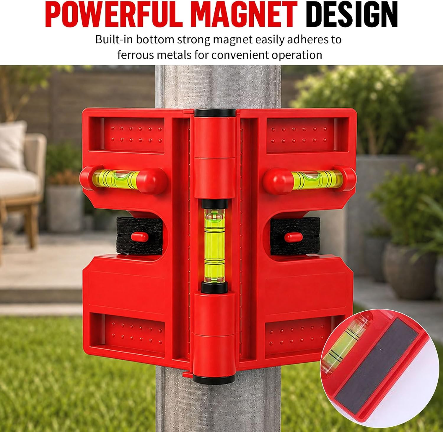 Mason Line String Kit with Adjustable Magnetic Post Level – Includes 6 Hanging L