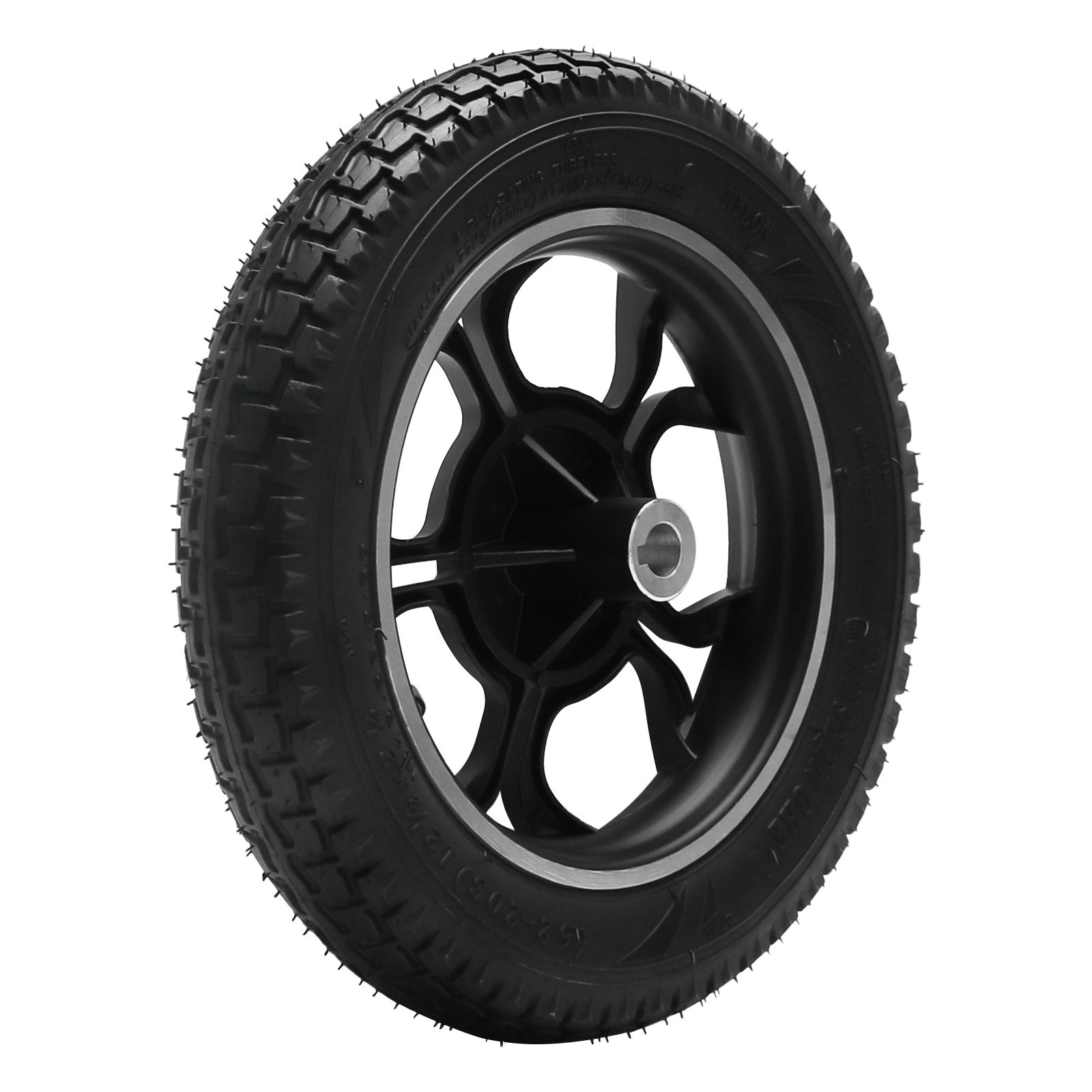 12 Inch Rear Wheel Wheelchair Wheel Assembly  12 1/2 x 2 1/4 Tire 17mm Bore