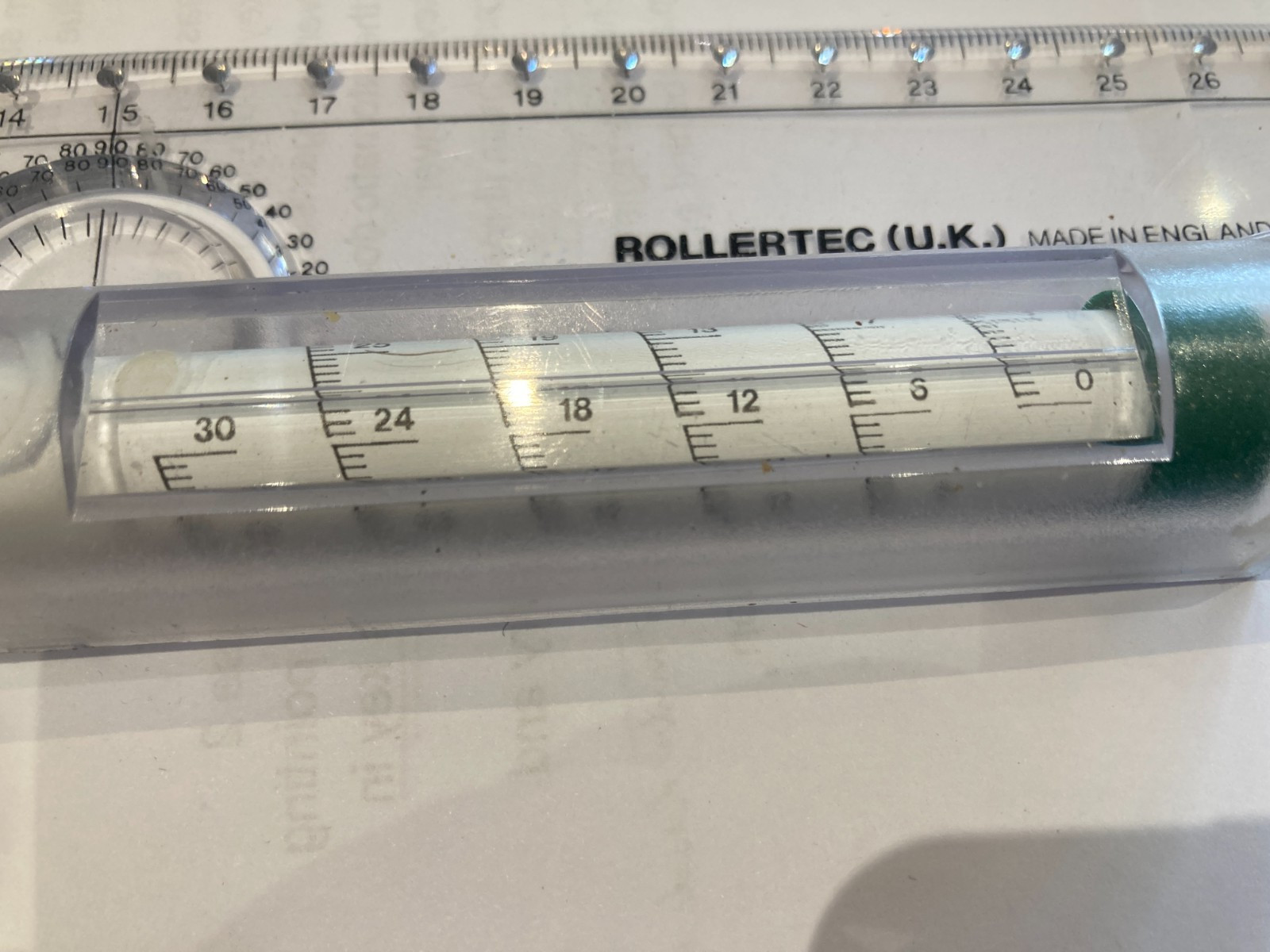 Vintage Rollertec Amazing Rolling Ruler Geometry Tech Drawing & Navigation 30cm