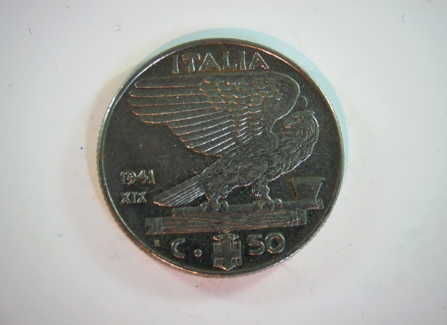 Italy 1941 C. 50 Vittorio Emanuele III 50 Centesimi (Impero) - Falcon Coin