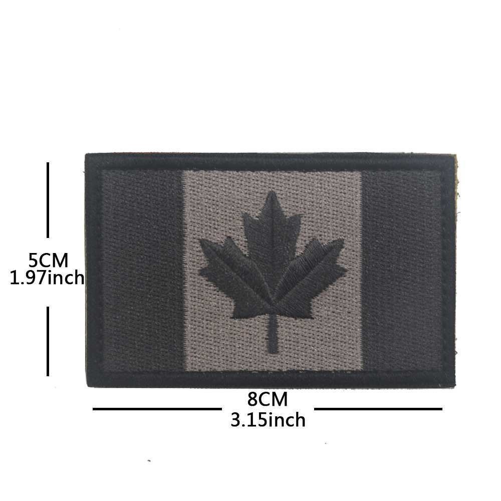 CANADA FL CANADIAN COUNTRAY MAPLE LEAF FL ARMY HOOK LOOP PATCH BLACK GRAY