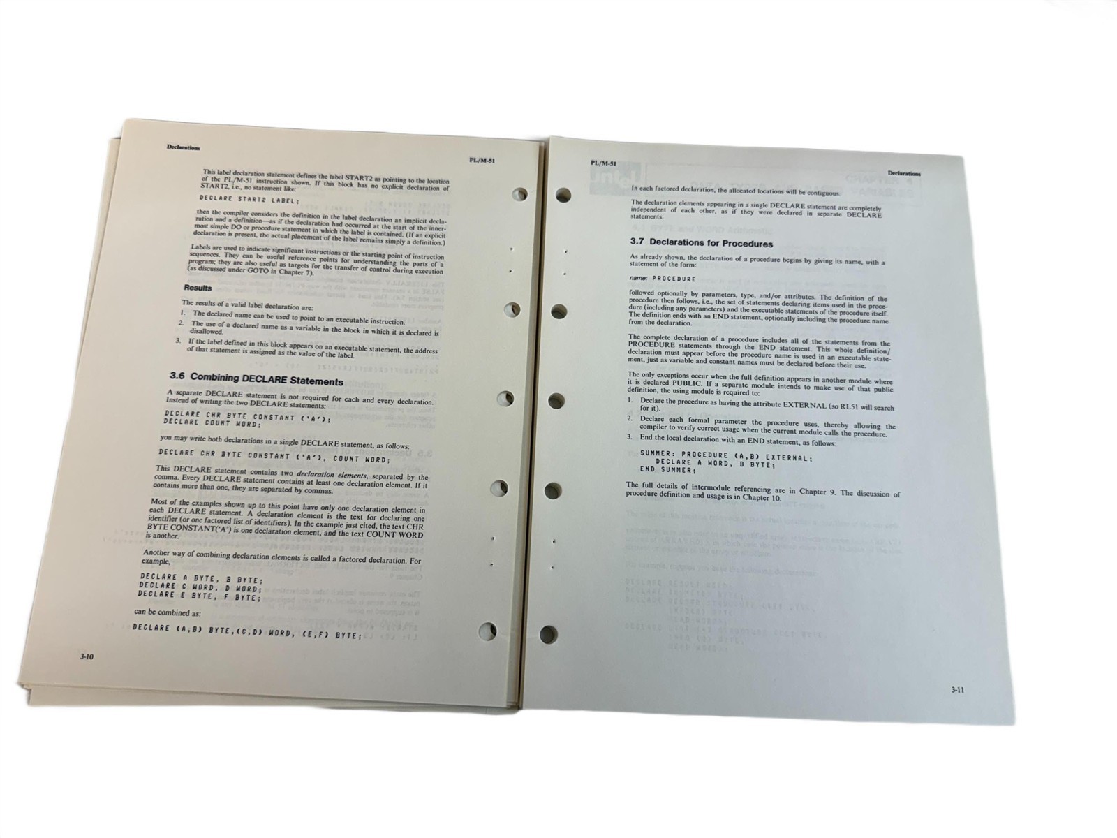 VTG Original 1983 Intel PL/M-51 User's Guield Manual (Set 2)