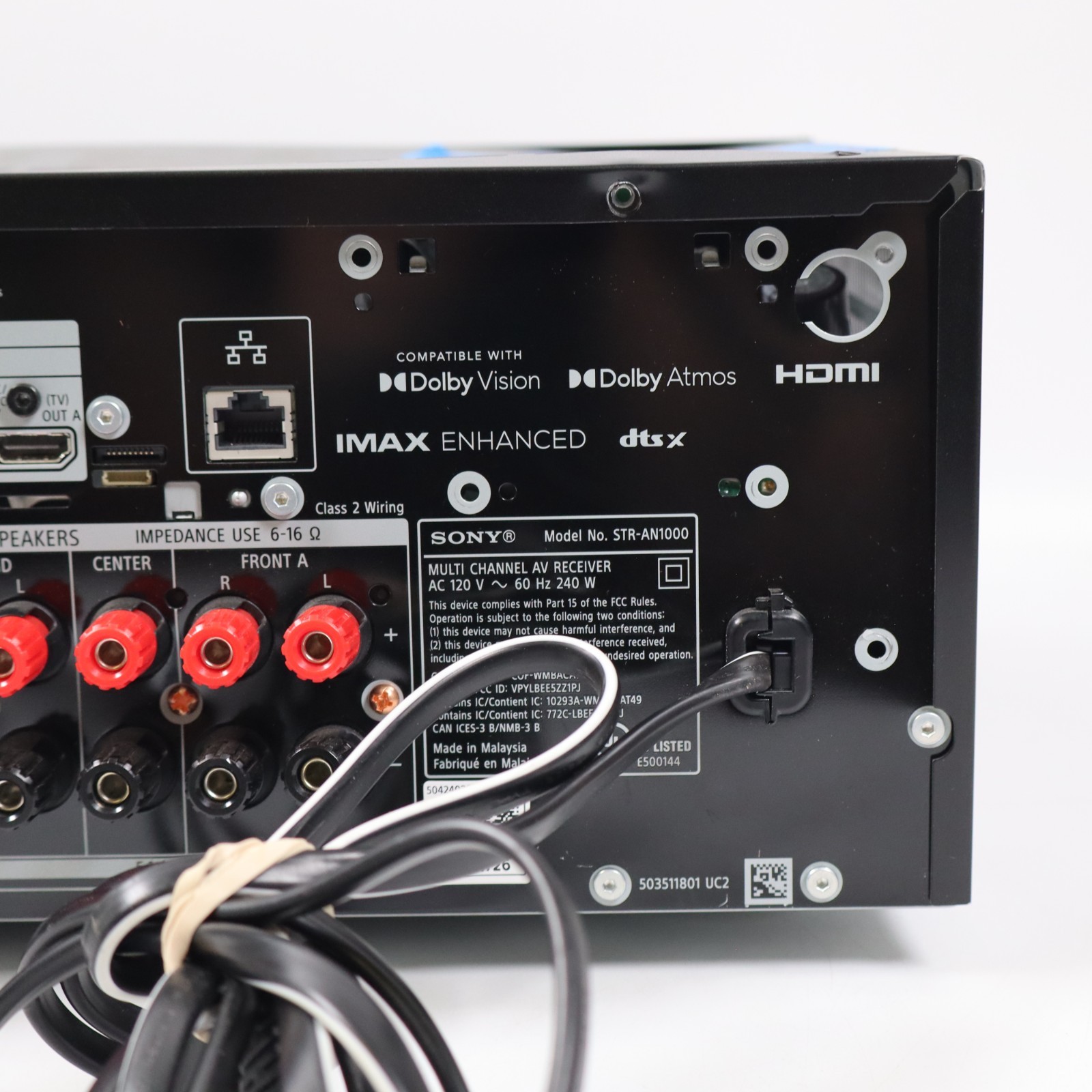 BROKEN FOR PARTS Sony STR-AN1000 Receiver - Powers On - MISSING ONE ANTENNA