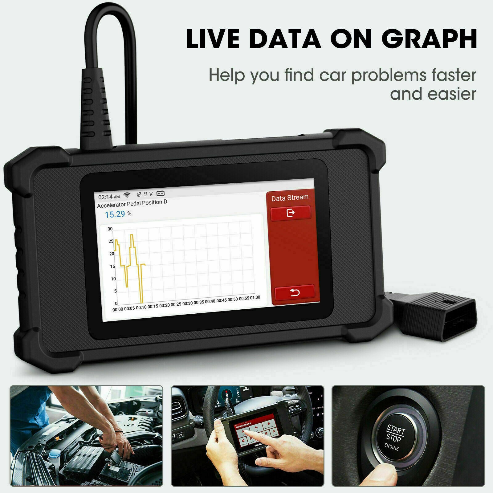 THINKCAR SR6 Full OBD2 Scanner ABS+SRS+ECM+TCM+BCM+TPMS Systems Diagnostic Tool