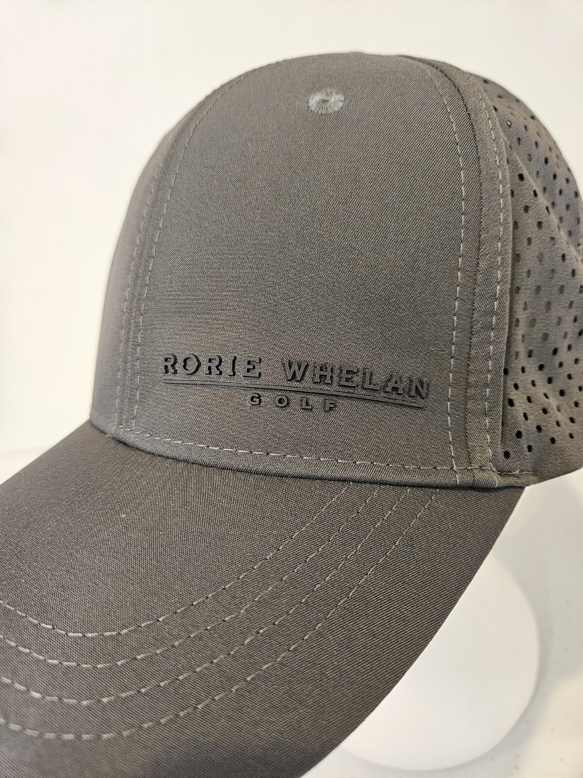 New RORIE WHELAN Golf Logo Grey Performance Breathable Snapback Men's Cap Hat