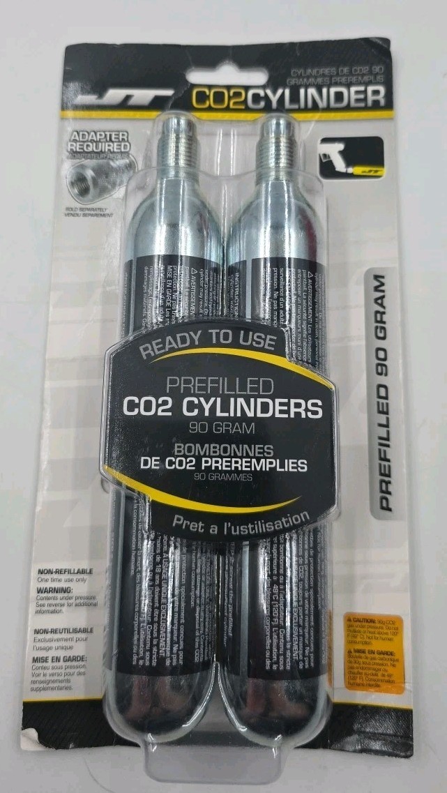 JT 90gram CO2 Tank - Prefilled - Pack of 2 Brand New Factory Sealed
