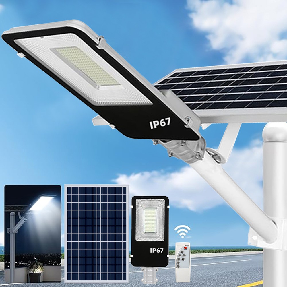 Commercial 9000W Solar Street Lights LED Outdoor Dusk to Dawn Super Bright Lamp