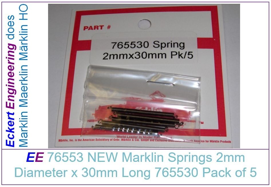 NEW 76553  765530 Märklin  HO Coupler Springs, 30mm long,, Pack of 5
