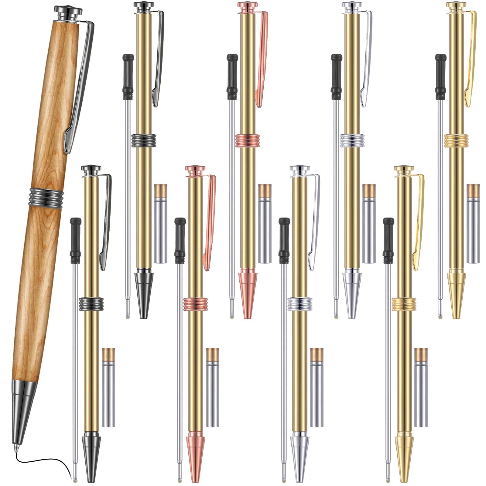 Havawish 12 Pcs 7mm Trimline Twist Pen Slimline Twist Pen Kit with Refill Lat...