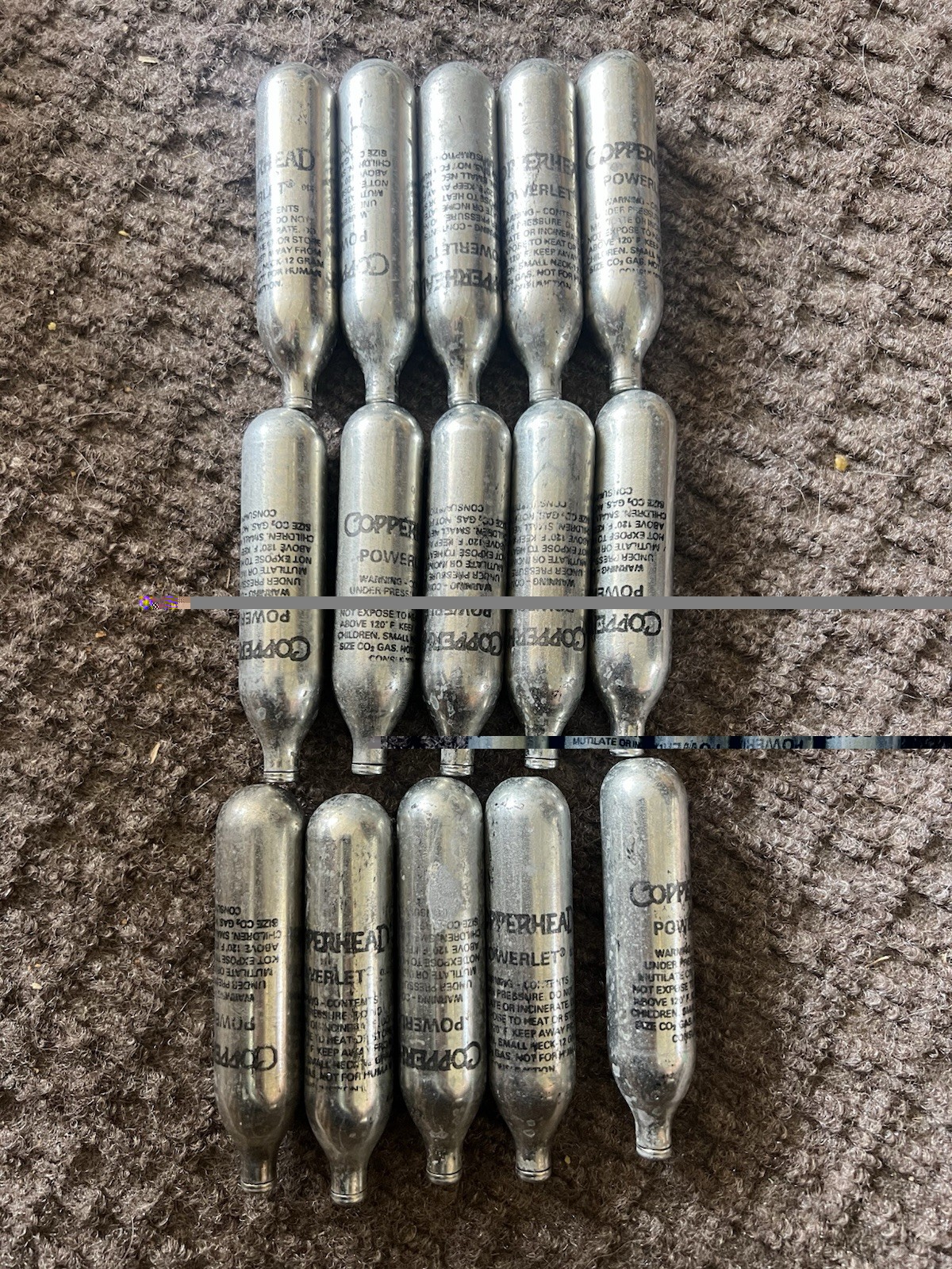 Crosman Airgun 5 Copperhead CO2 Powerlets 12 Grams Lot Of 15 Total. New.