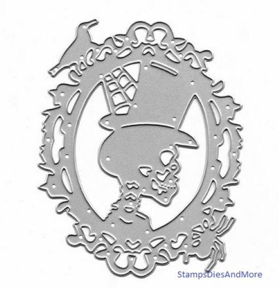 Halloween SKELETON RAVEN SPIDER FRAME Metal Cutting Die Card Making Scrapbook