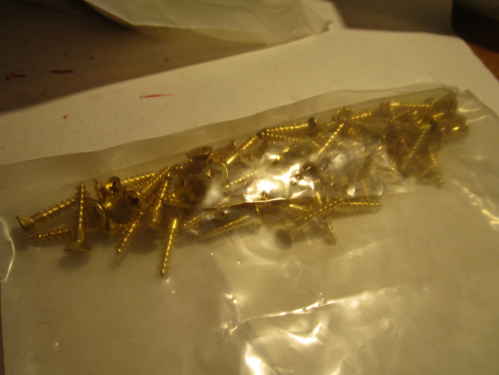 #6-18 x 3/4" Flat Head Phillips Sharp Pt Plain Finish Brass Wood Screw QTY 100