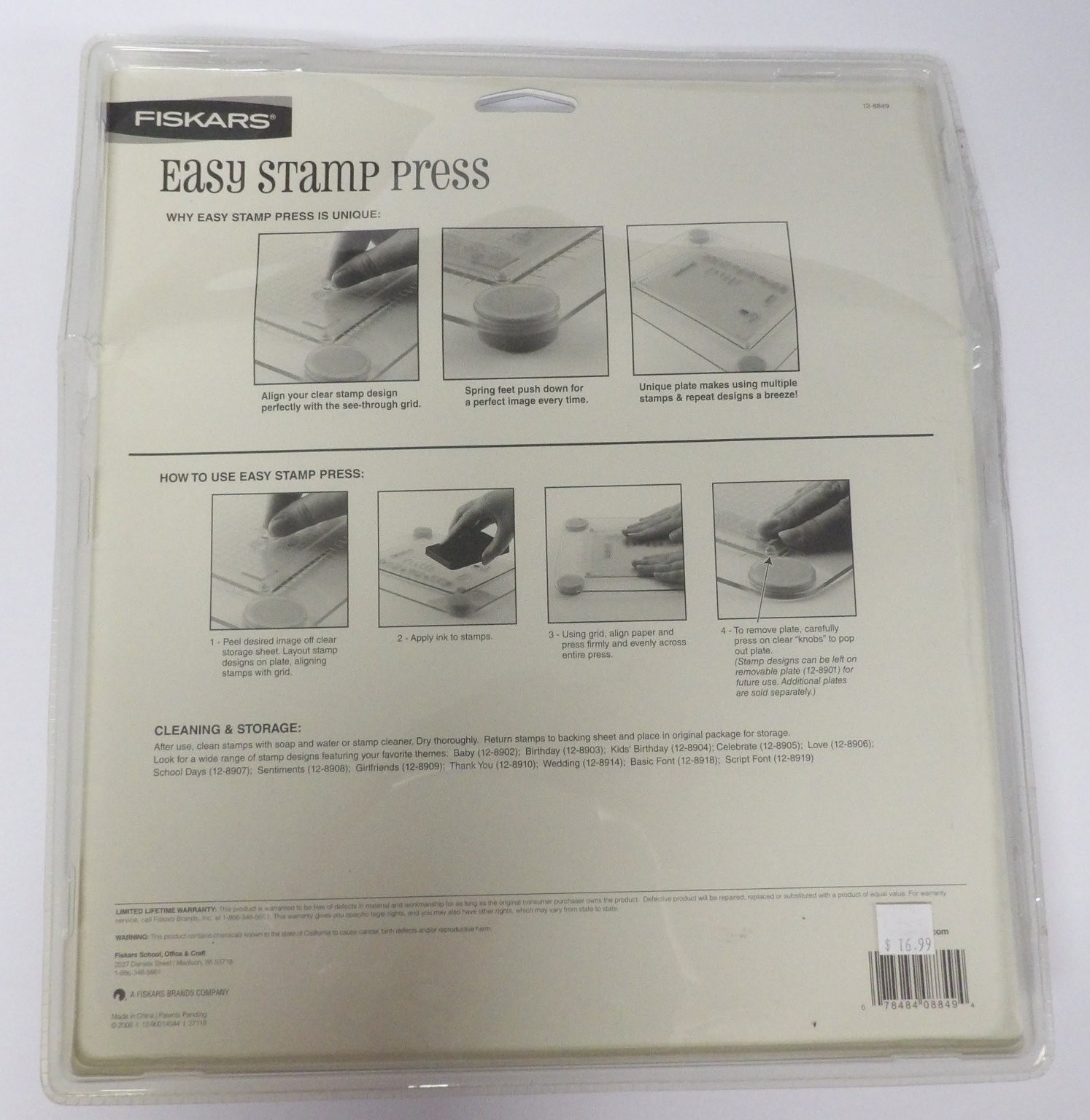 FISKARS Easy Stamp Press 6x8in Layout Spring Feet
