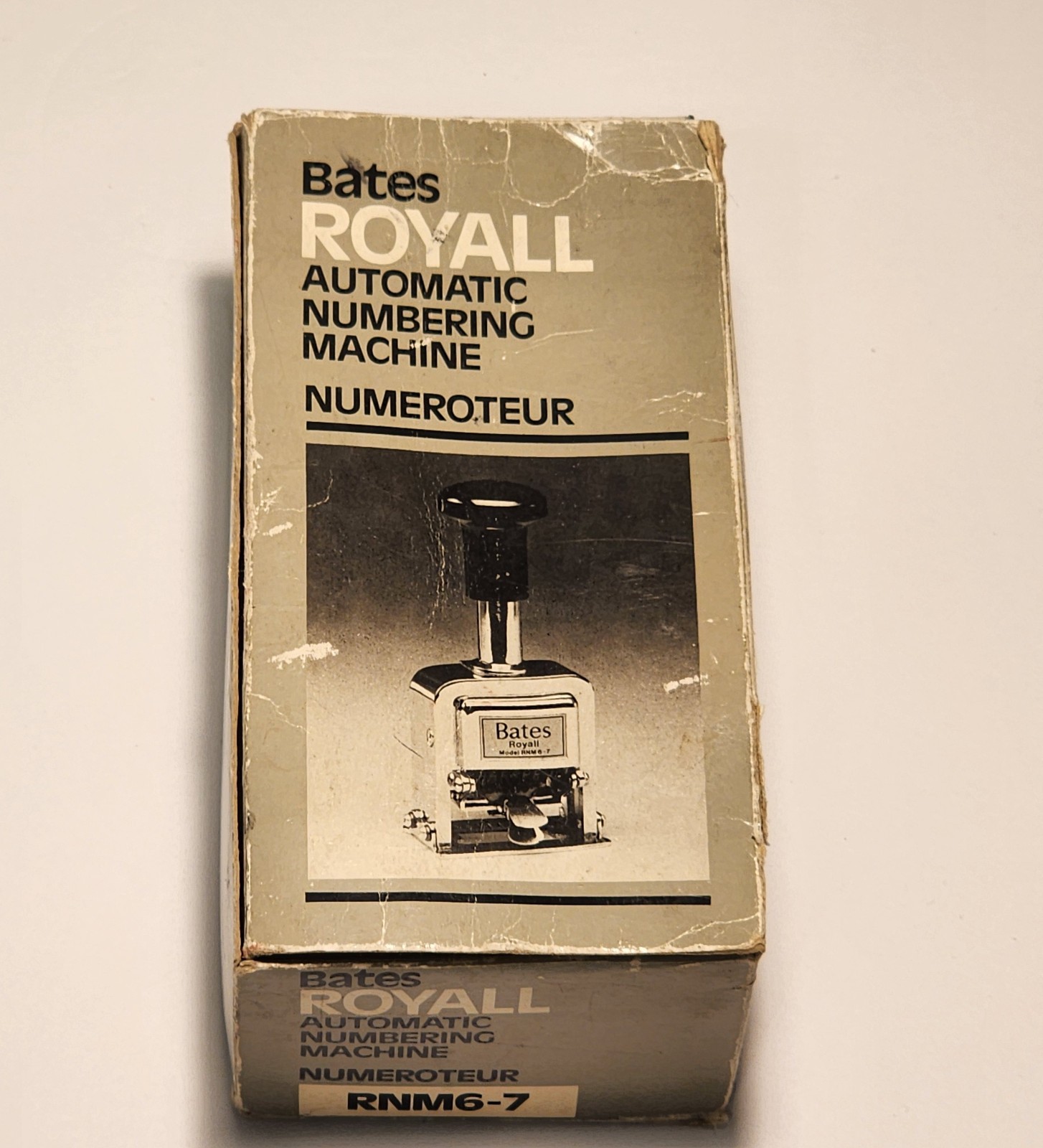 Vintage Bates Royall RNM 6-7 Numbering Machine Manual Date Ink Stamp