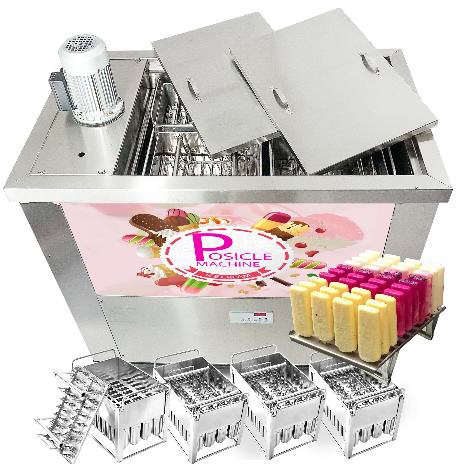 USA Kolice commercial 4 molds set ice popsicle machine,ice lollipop machine