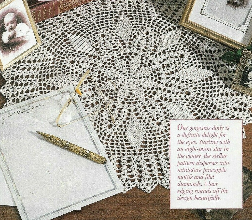 STAR OF HOPE DOILY 18" HOME DECOR CROCHET PATTERN INSTRUCTIONS