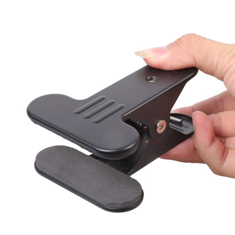 Durability Iron Clamp 4.50cm Grip Capacity 1/4 Threaded Mount for Camera LED