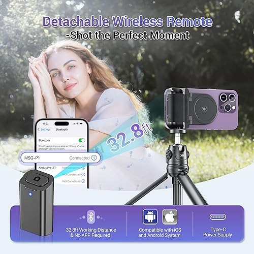 Magnetic Phone Camera Grip Handle with Wireless Shutter Remote, Magsafe Black