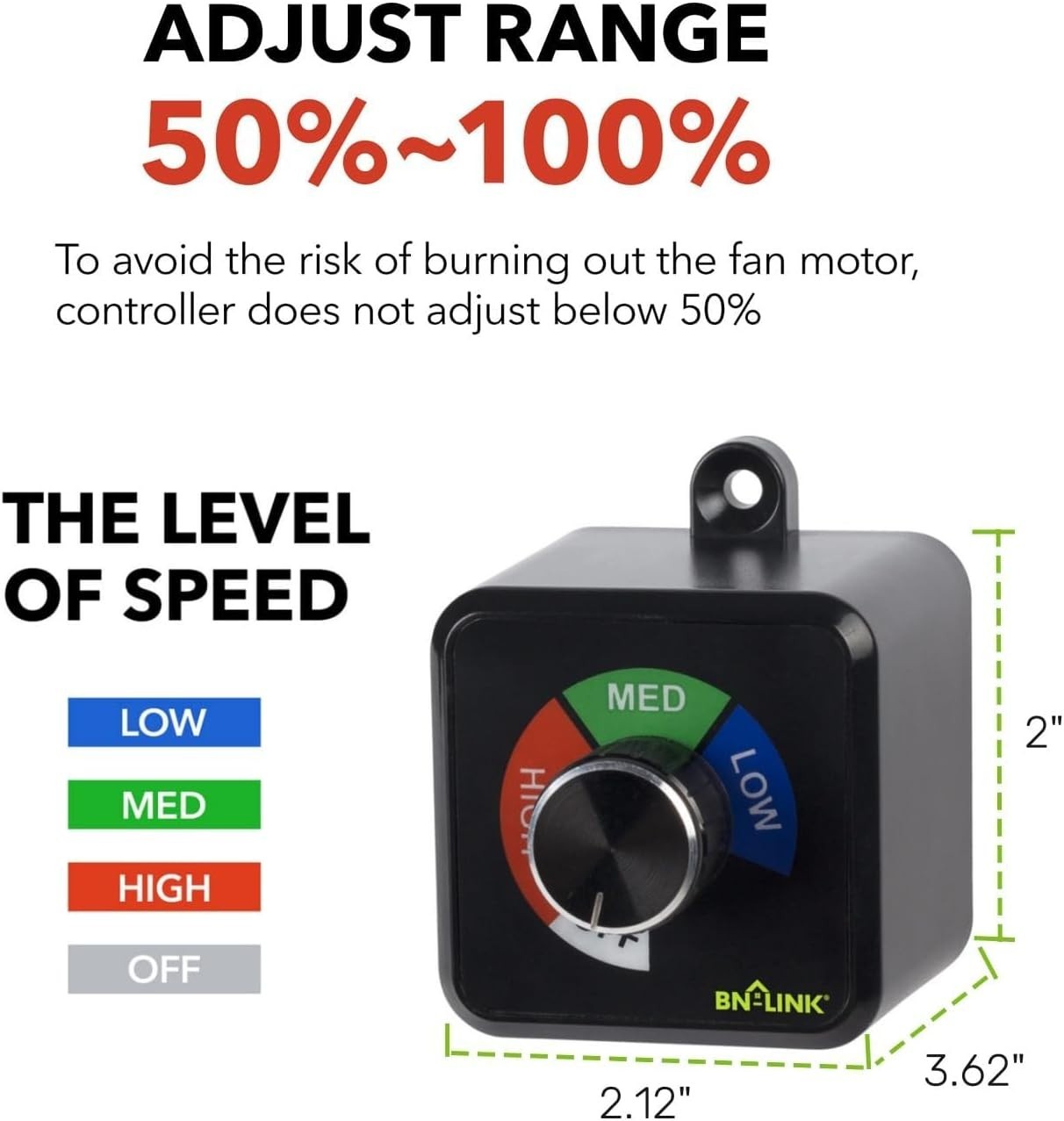 Variable Fan Speed Controller, Plug-in Electric 3 Speed Regulator Adjuster Co...
