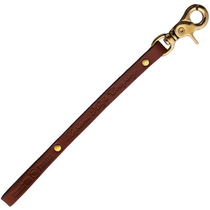 Casstrom Lanyard with Brass Swivel Clasp Brown Leather Construction 10¾" Overall