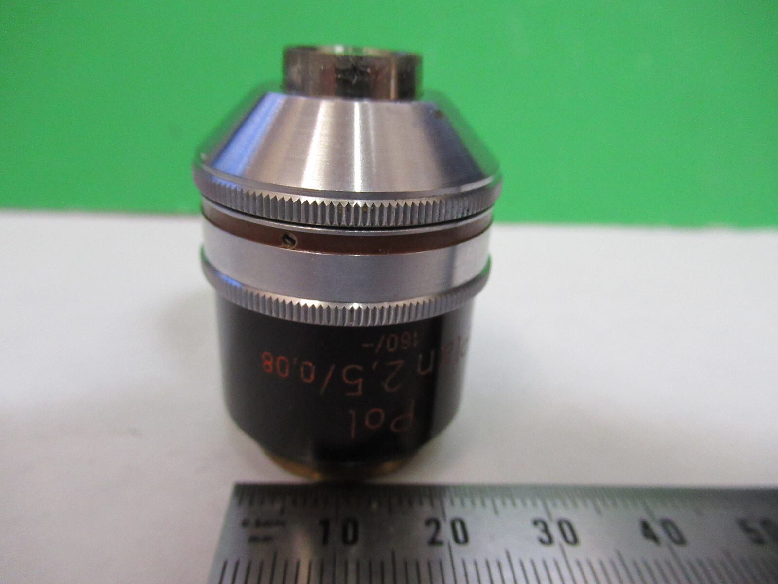 ZEISS OBJECTIVE POL 2.5X /160 POLARIZATION MICROSCOPE PART AS PICTURED X9-B-42
