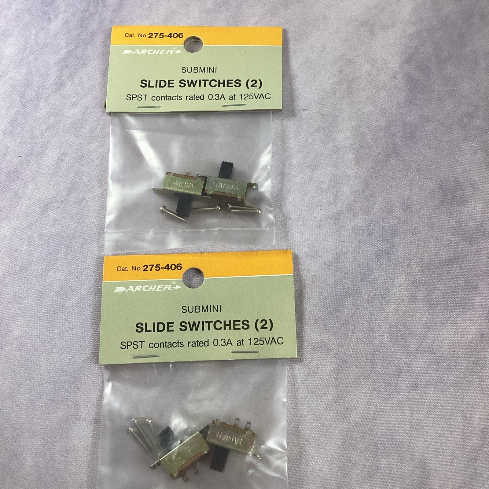 Lot Of 2 New Archer slide switches #275-406 Total Of 4