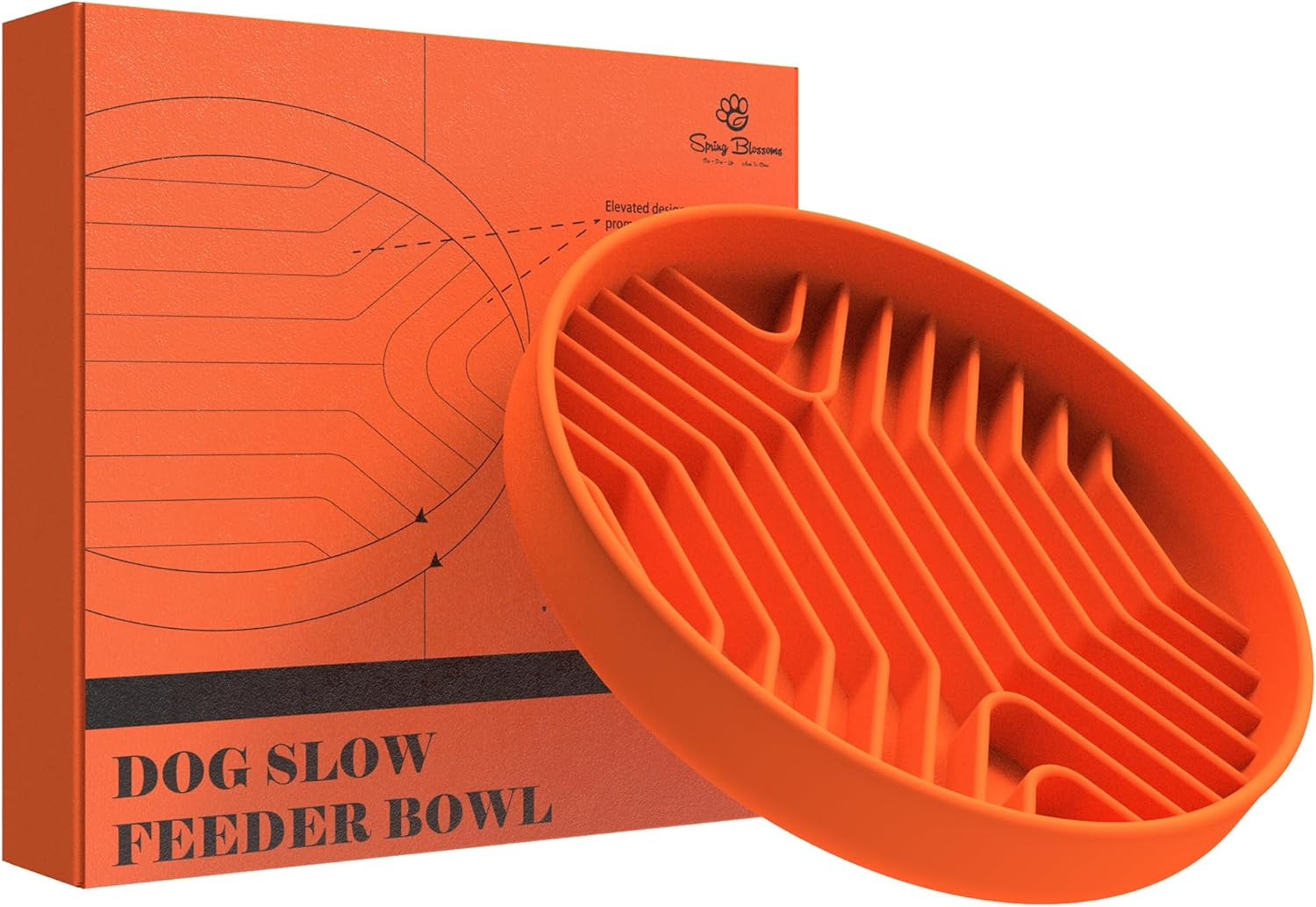 Slow Feeder Dog Bowls, Puzzle Silicone Dog Feeding Bowls with Suction Cups, Anti