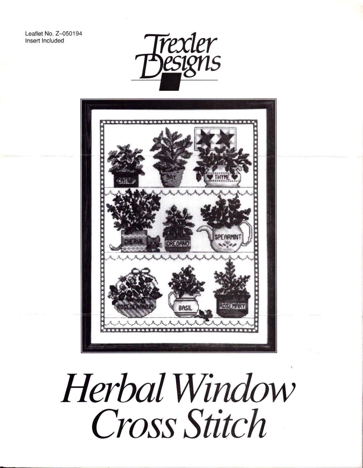 Herbal Window Counted Cross Stitch Leaflet 8 pages