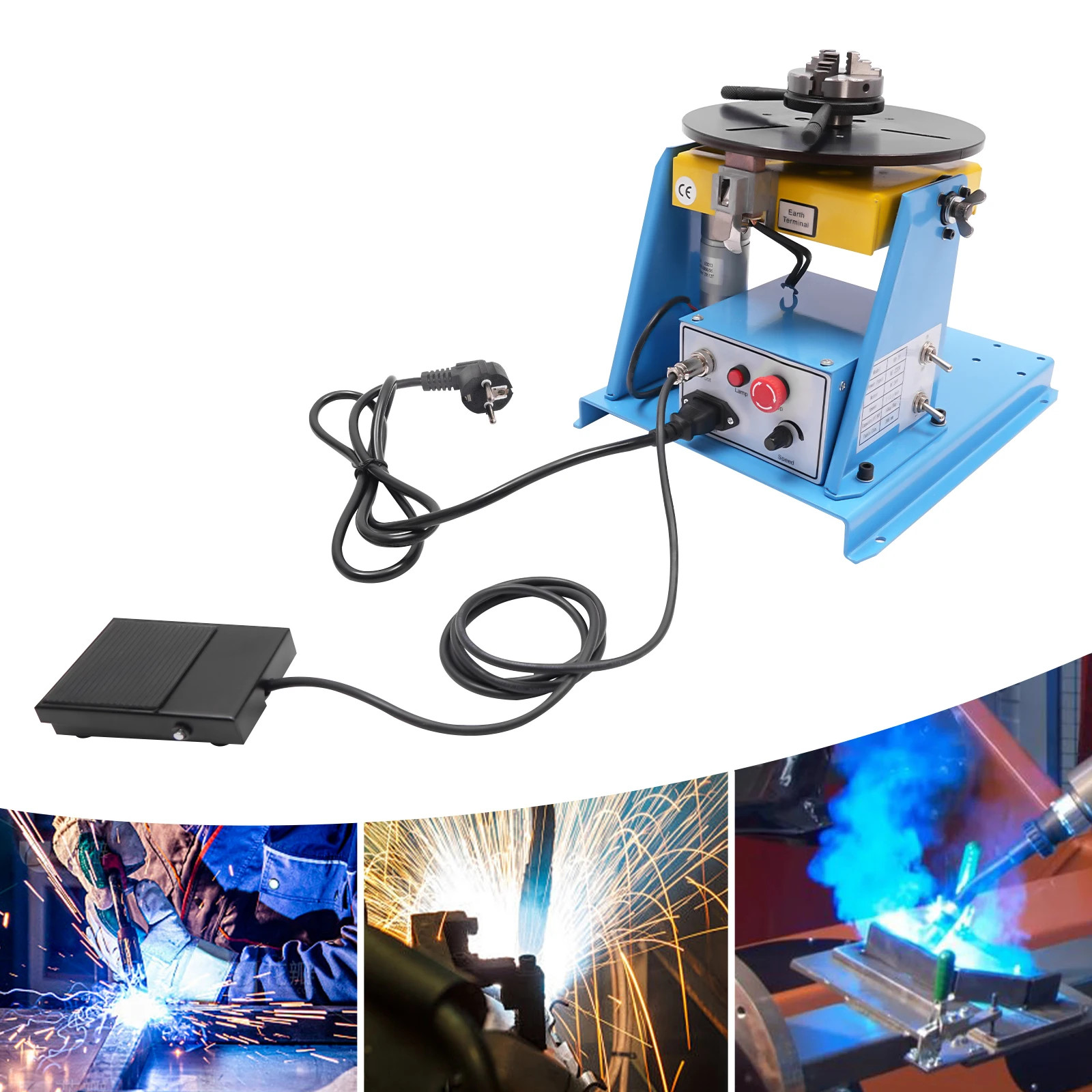 Rotary Welding Positioner 10KG Welding Positioner Turntable Table 1-12 RPM Speed