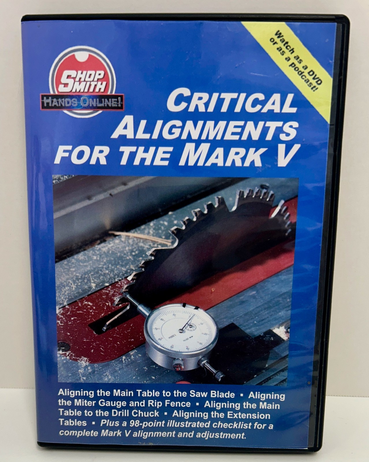 NEW Shopsmith Mark V Critical Alignment Kit 555884 Dial Indicator 22pc Point DVD