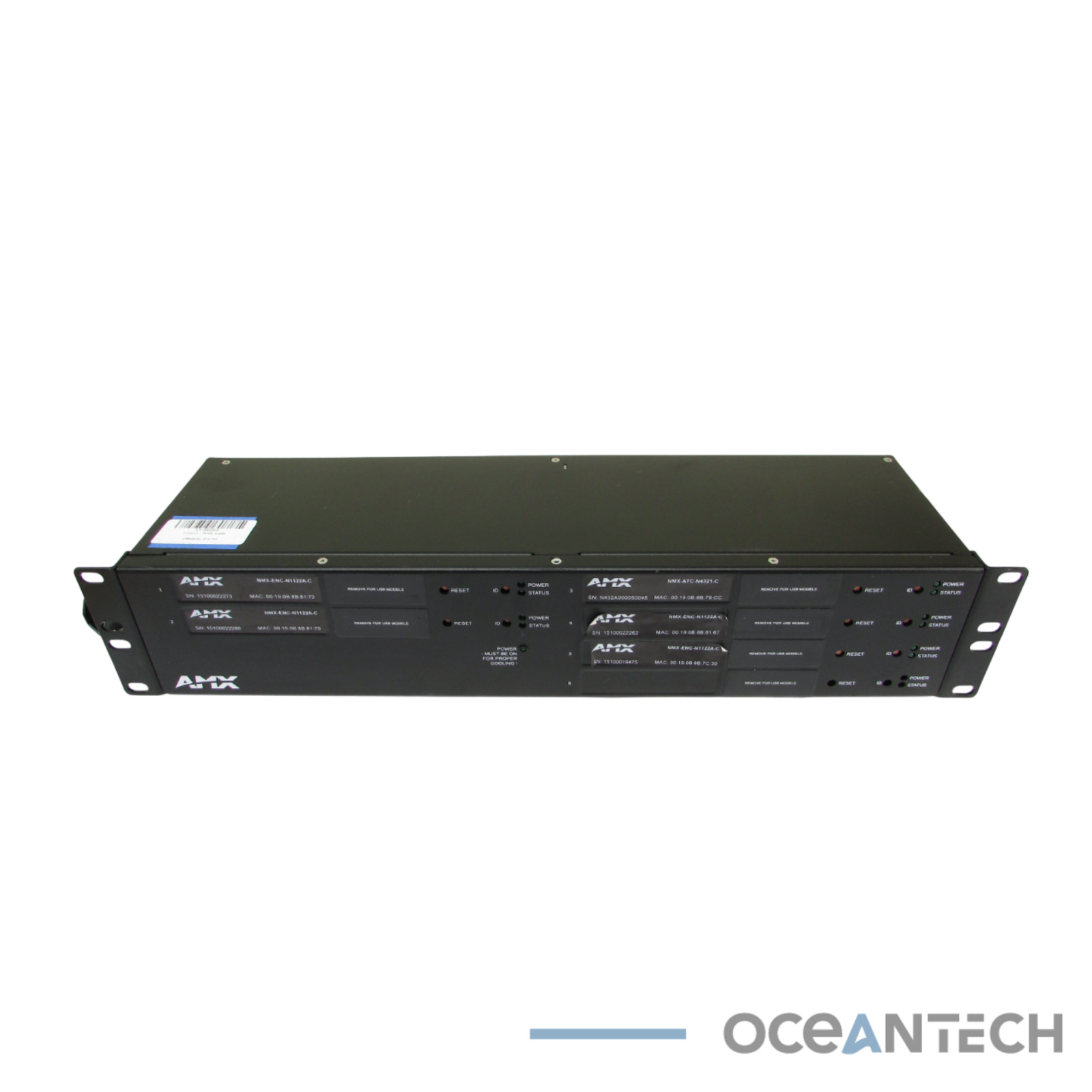 AMX N9206 Rack Mount Cage W/ 4x NMX-ENC-N1122A-C 1x NMX-ATC-N4321-C