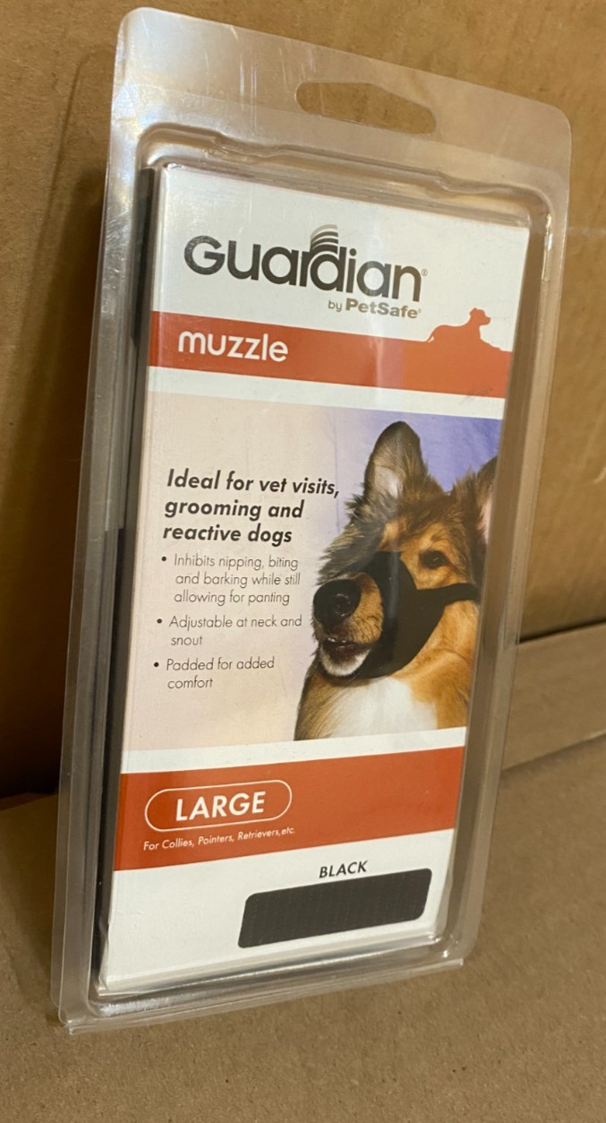 Petsafe Muzzle -Large Breeds- Black ~ Padded for Comfort & Adjustable! MUZ-L-BLK